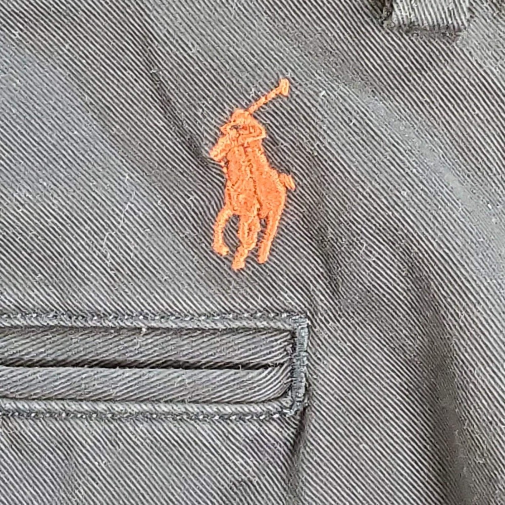 Vintage Polo Ralph Lauren Chino Pants Mens 35x30 Navy Blue Cotton Twill Logo - Picture 8 of 8
